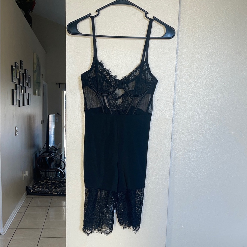 Elegant Black Lace Bodysuit